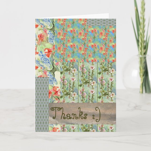 Saying it with many flowers thank you card (Front)