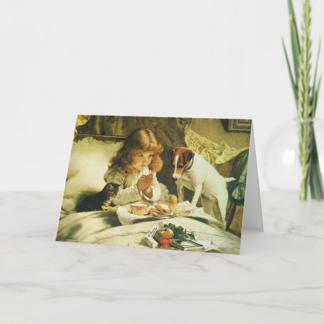 Saying Our Prayers, Suspense Charles Burton Barber Card (Front)