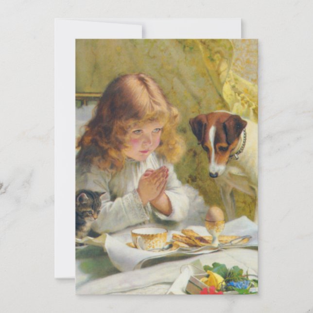 Saying Our Prayers Suspense Charles Burton Barber Invitation (Front)