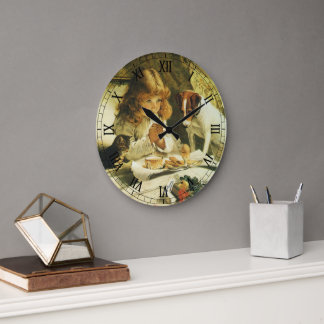 Saying Our Prayers, Suspense Charles Burton Barber Large Clock