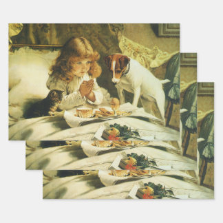 Saying Our Prayers, Suspense Charles Burton Barber Wrapping Paper Sheet