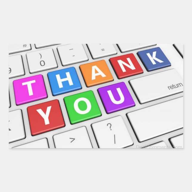 ***SAYING THANK YOU**** COMPUTER STYLE STICKER (Front)