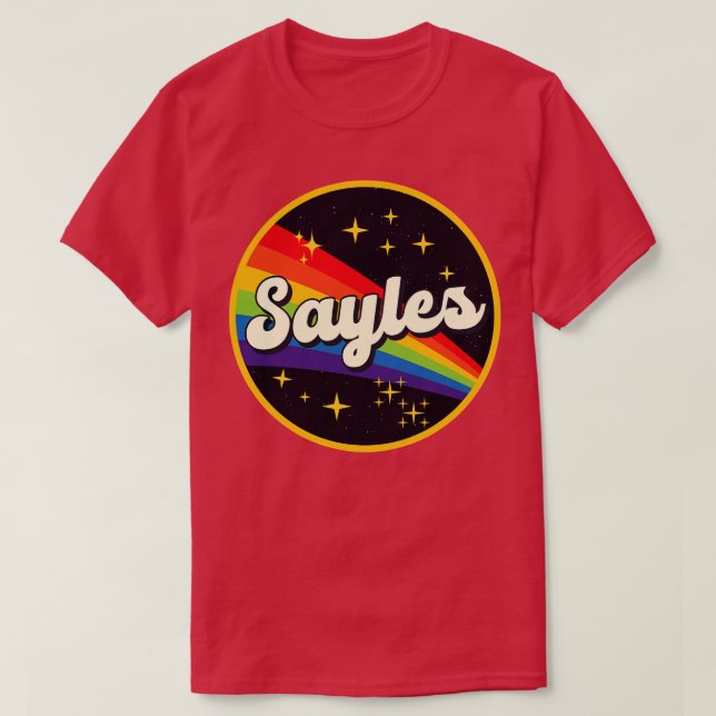 Sayles Rainbow In Space Vintage Style T-Shirt (Design Front)