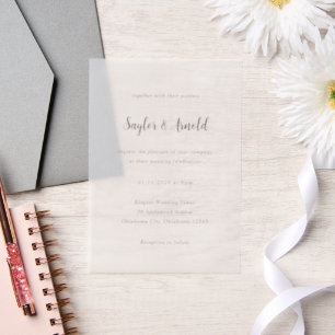 Saylor Modern Wedding Vellum Invitations