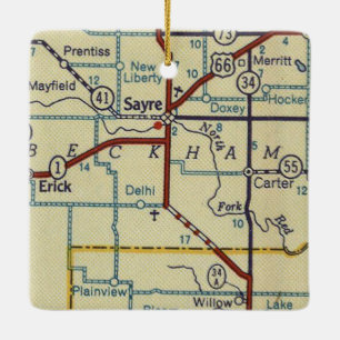 Sayre Oklahoma Ceramic Ornament