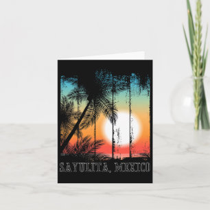 Sayulita Mexico Beach Palms Vacation Surf Sundown Card