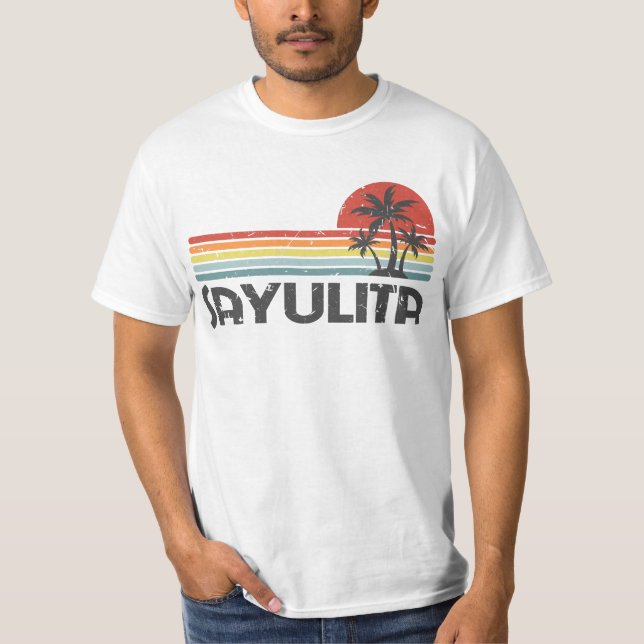 Sayulita Mexico - Mexican Beach Retro Sunset Vinta T-Shirt (Front)