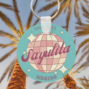 Sayulita Mexico Retro Vintage Party souvenir Key Ring