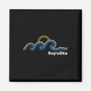 Sayulita Mexico Sufing Waves Sunset Beach Vintage  Magnet
