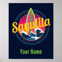 Sayulita Mexico Surfer Vintage Wave Sunset Bigwave