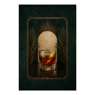 Sazerac Art Deco Poster | Bar Art