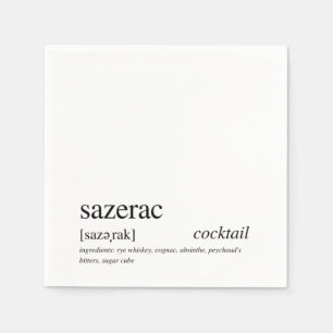 Sazerac Modern Quote Black Typography Cocktail Napkin