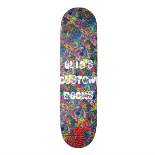 sb trippy red/white logo deck skateboard