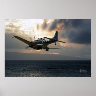 SBD-5 Dauntless over the Pacific Poster