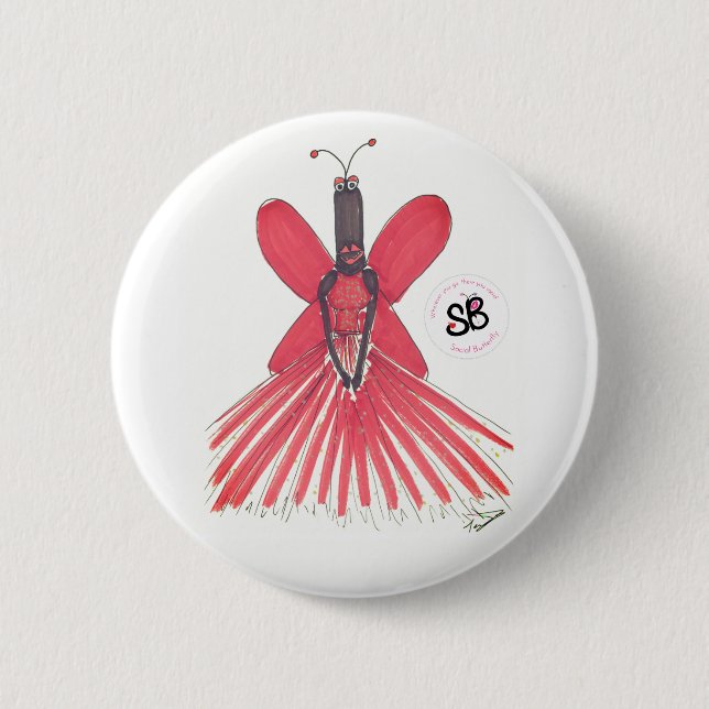 SBM Pseudo Celebrity Ball Gown Fashion Button Pin (Front)