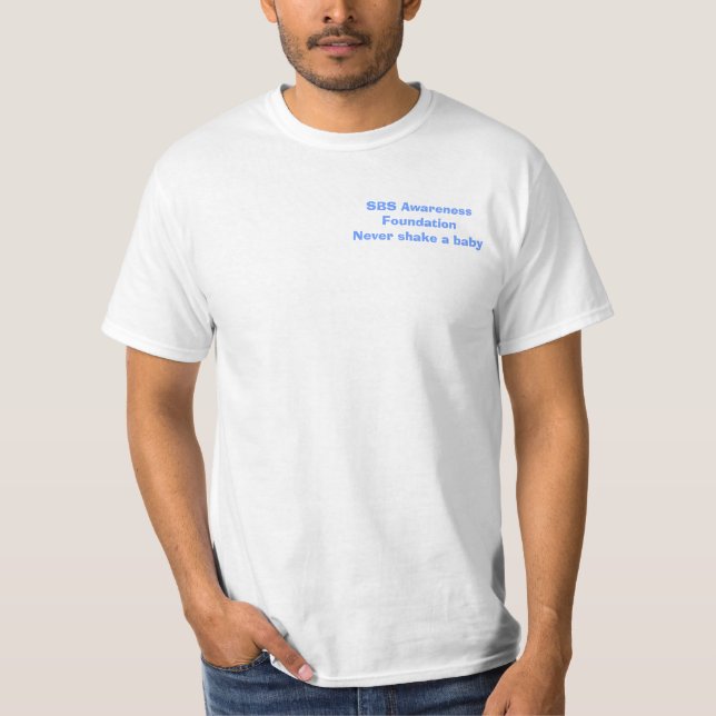 SBS Awareness Foundation mens white shirt (Front)
