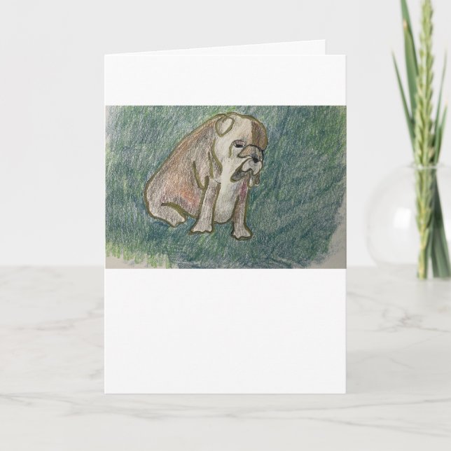 SBulldog  Dog Greeting Card (Front)