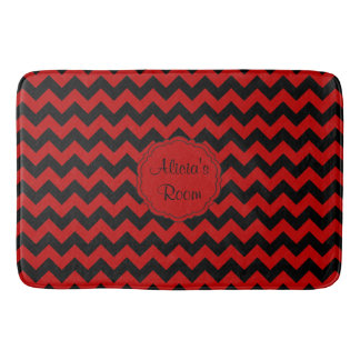SC Chevron Bath Mat-Red-Black Bath Mat