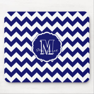 SC Chevron Mouse Pad-Blue and White Dark Mat