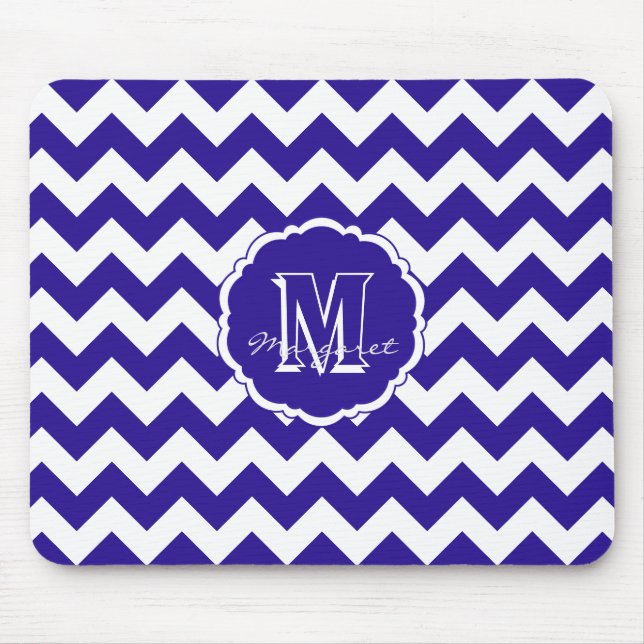 SC Chevron Mouse Pad-Blue and White Light Mat (Front)