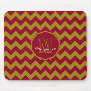 SC Chevron Mouse Pad-Burgundy and Gold Mat