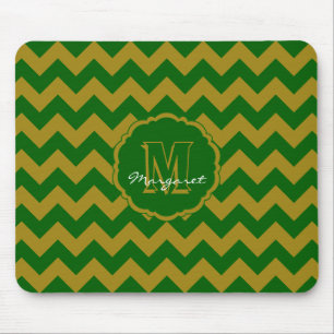 SC Chevron Mouse Pad-Green and Gold Mat