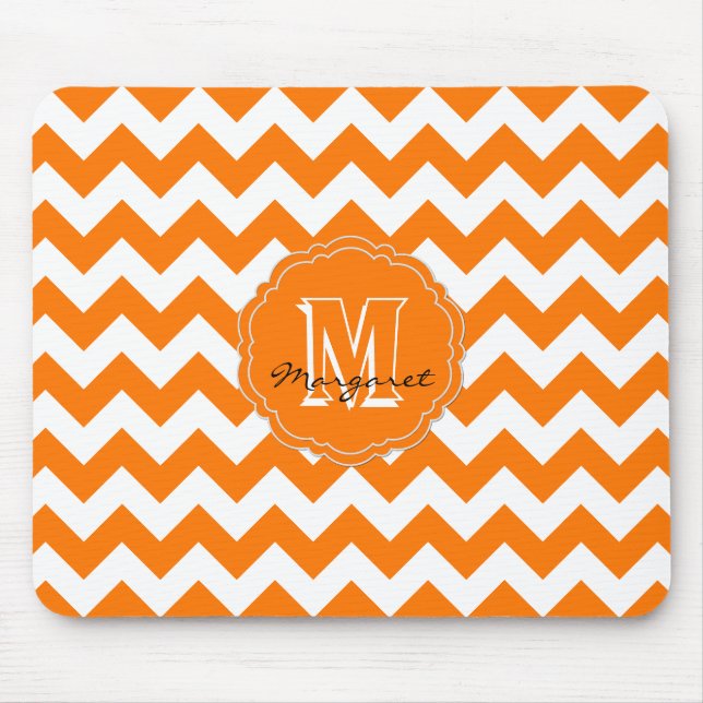SC Chevron Mouse Pad-Orange and White Mat (Front)