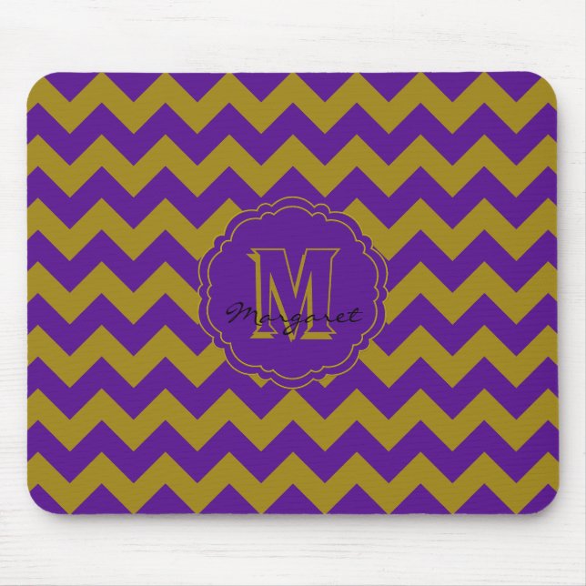 SC Chevron Mouse Pad-Purple and Gold Mat (Front)