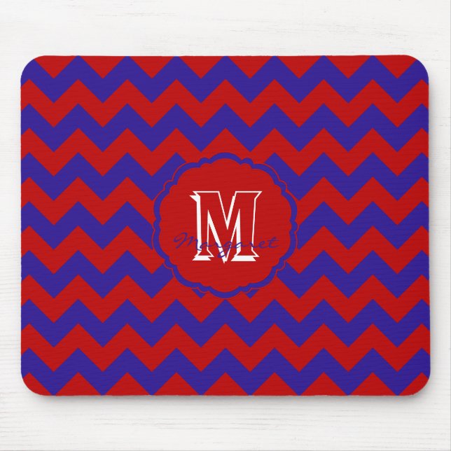 SC Chevron Mouse Pad-Red and Blue Mat (Front)