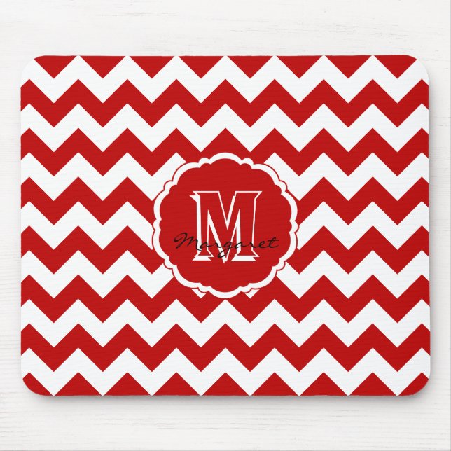 SC Chevron Mouse Pad-Red and White Mat (Front)