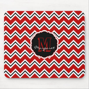 SC Chevron Mouse Pad-Red,White and Black Mat