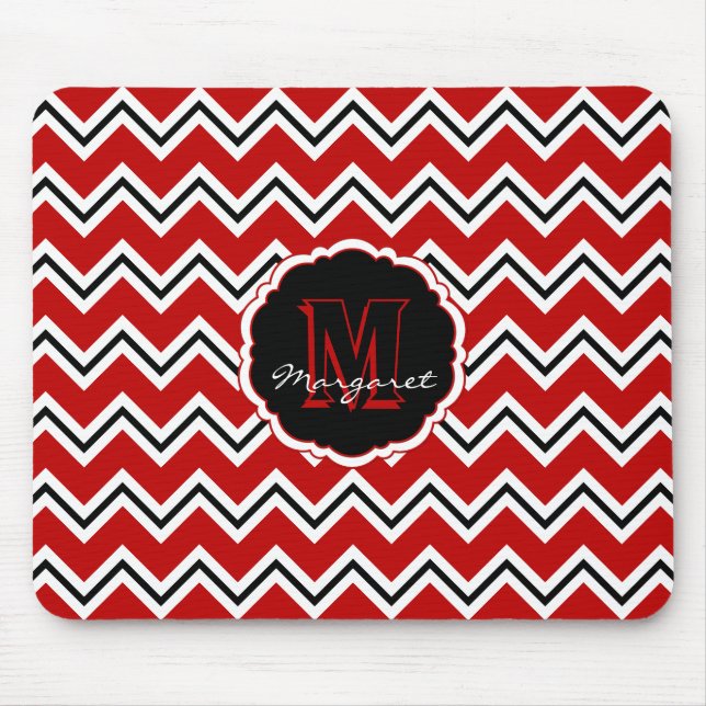SC Chevron Mouse Pad-Red,White and Black Mat (Front)