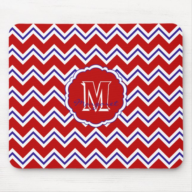 SC Chevron Mouse Pad-Red,White and Blue Mouse Mat (Front)