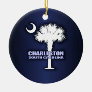SC Palmetto & Crescent (Charleston) Ceramic Tree Decoration