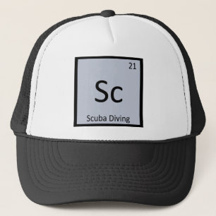 Sc - Scuba Diving Sports Chemistry Periodic Table Trucker Hat