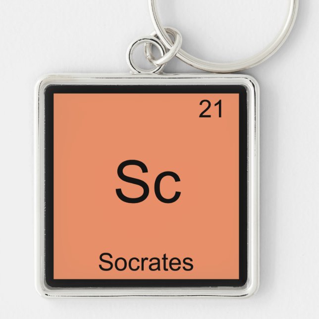 Sc - Socrates Funny Element Chemistry Symbol Tee Key Ring (Front)
