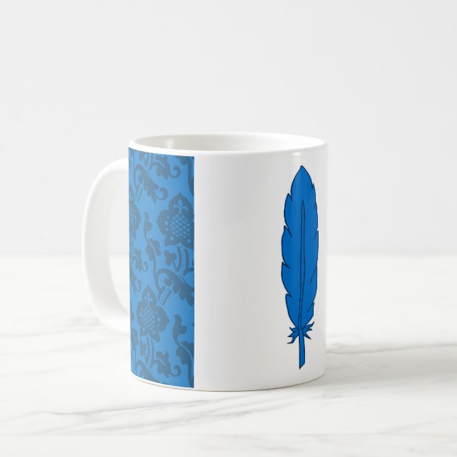 SCA Clan Blue Feather Coffee Mug (Front Left)