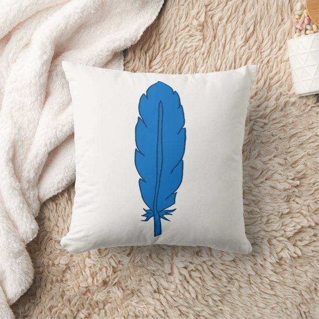 SCA Clan Blue Feather Throw Pillow (Blanket)