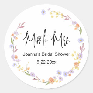 Scabiosa Wildflower Delicate Modern Bridal Shower Classic Round Sticker