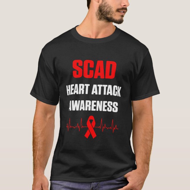 SCAD Heart Attack Survivor Heartbeat Warrior Aware T-Shirt (Front)