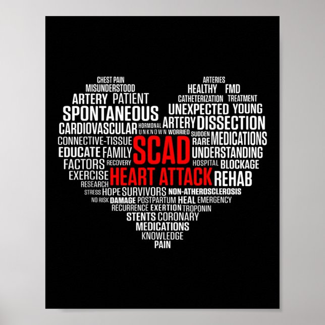 Scad Heart Attack Survivor Patient Warrior Awarene Poster (Front)