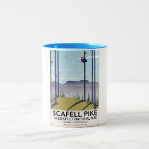 Scafell Pike, Cumbria, Vintage travel poster Two-Tone Coffee Mug