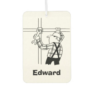 Scaffolder Cartoon Personalised Car Air Freshener