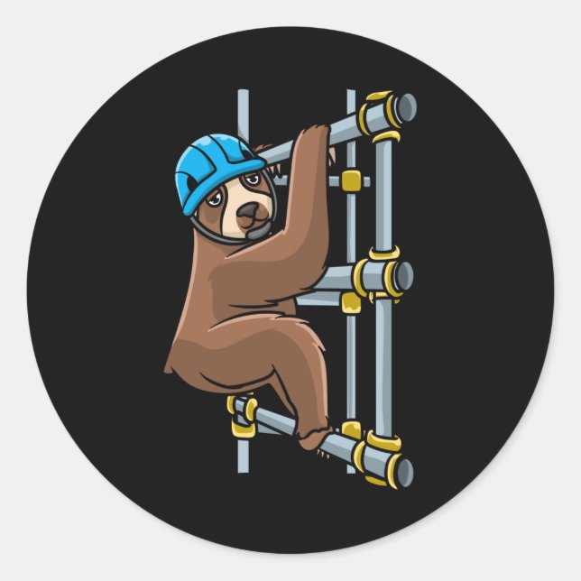 Scaffolder Sloth Scaffolding Classic Round Sticker (Front)