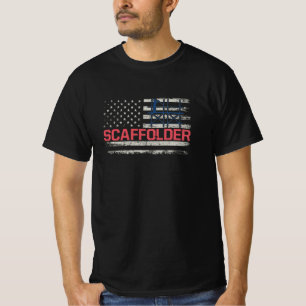 Scaffolder USA Flag Scaffolding Builder T-Shirt