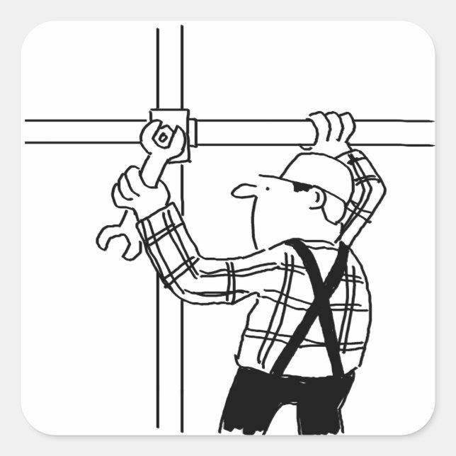 Scaffolder with Scaffolding Square Sticker (Front)