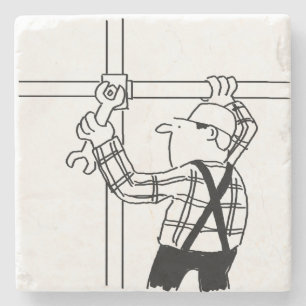 Scaffolder with Scaffolding Stone Coaster
