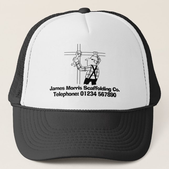 Scaffolders & Scaffolding Business Cartoon Trucker Hat (Front)