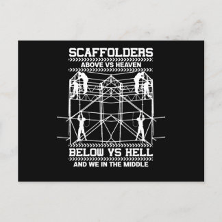 Scaffolders Sky Hell In The Middle Of Scaffolding Postcard