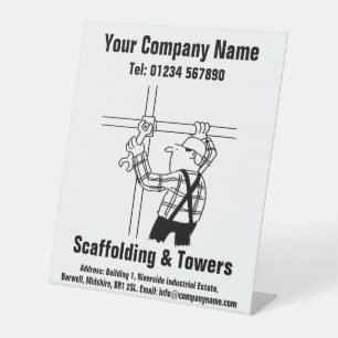 Scaffolding Cartoon Design Pedestal Sign
